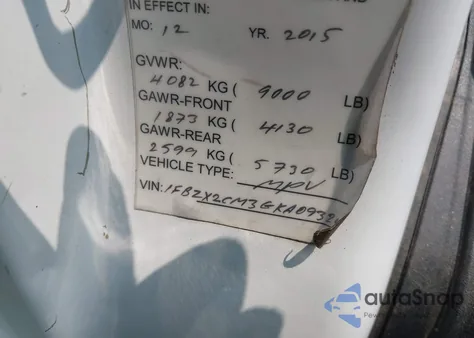 2015 Ford Transit-350 Xl из США, поврежденный, VIN 1FBAX2CG7FKA10515